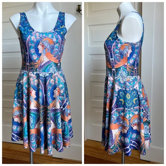 Zodiac BlackMilk scoop skater dress L - Picture 1 of 8